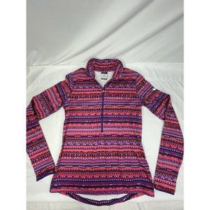 NIKE PRO Half Zip Womens Pull OverDri-Fit Geometric Sweatshirt Size LG Colorful